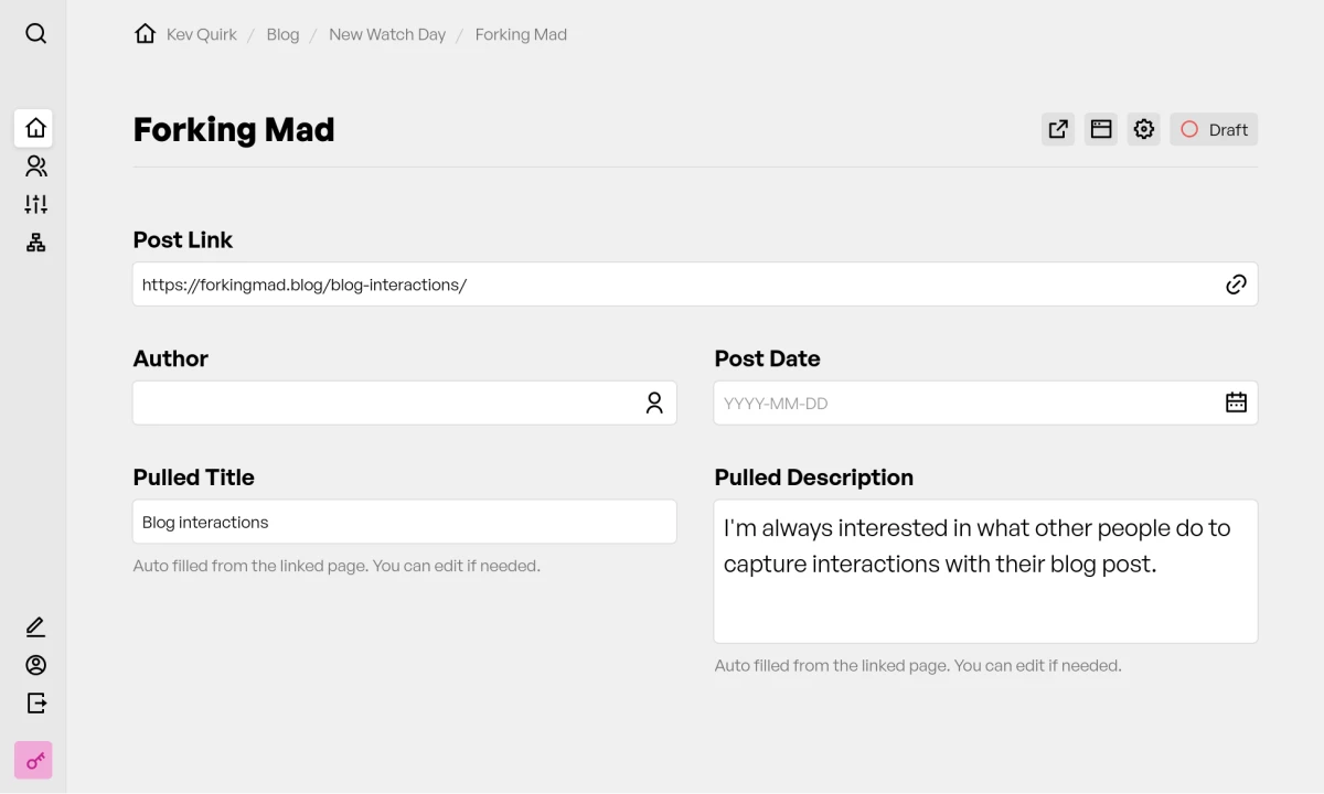 Data automatically pulled when I save